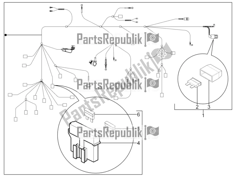Tutte le parti per il Cablaggio Principale del Piaggio Typhoon 125 4T 2V 2019