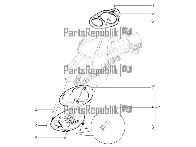 Toutes les pièces pour le Combinaison De Compteurs - Cruscotto du Piaggio Typhoon 125 4T 2V 2019