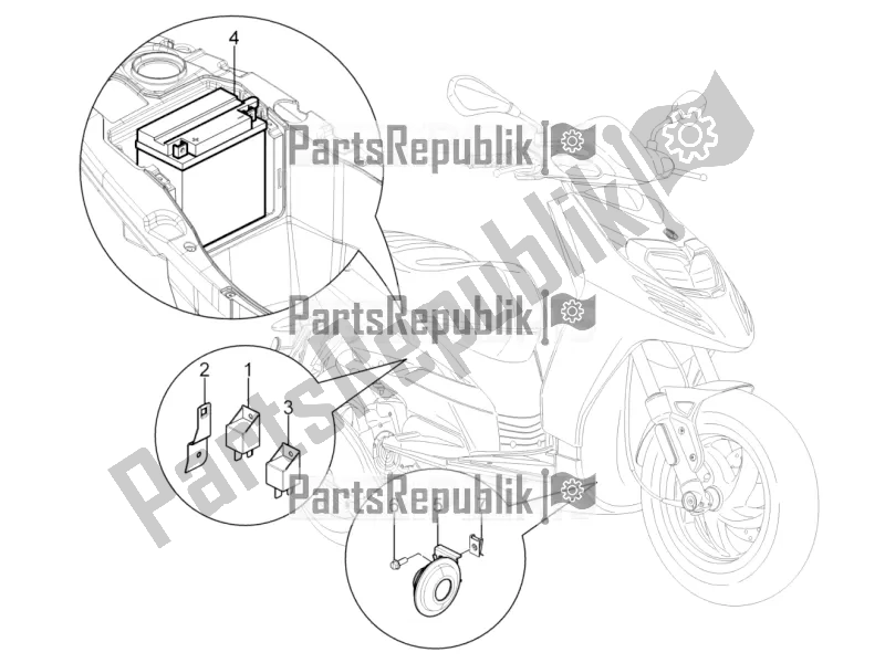 Toutes les pièces pour le Télécommandes - Batterie - Klaxon du Piaggio Typhoon 125 4T 2V 2019