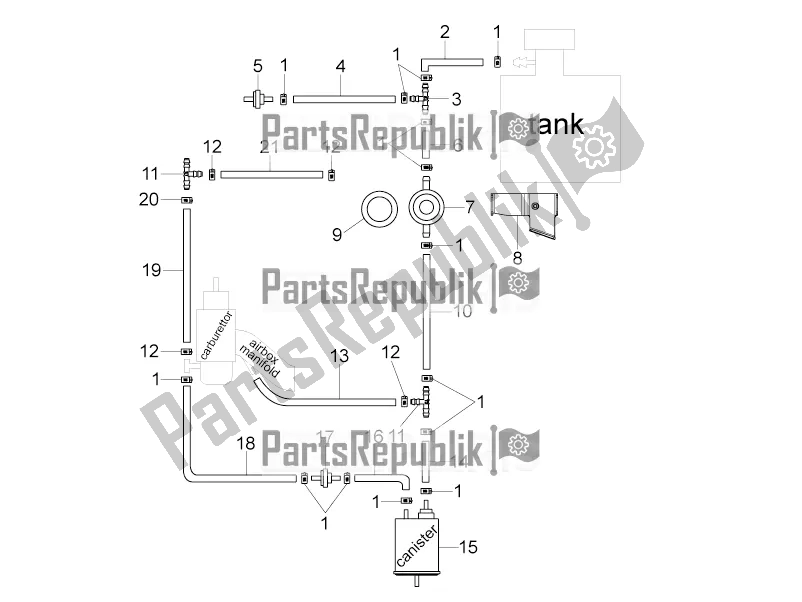 Toutes les pièces pour le Système Anti-percolation du Piaggio Typhoon 125 4T 2V 2020