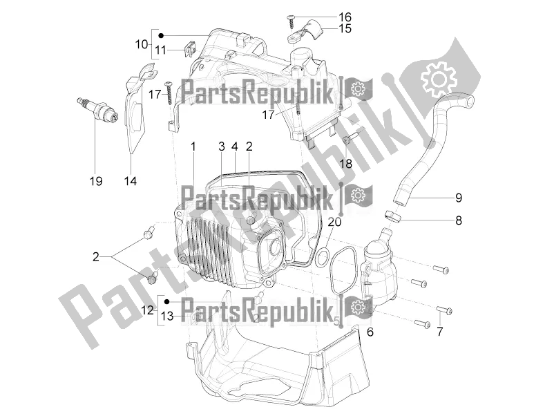 Tutte le parti per il Coperchio Della Testata del Piaggio Typhoon 125 4T 2V 2020