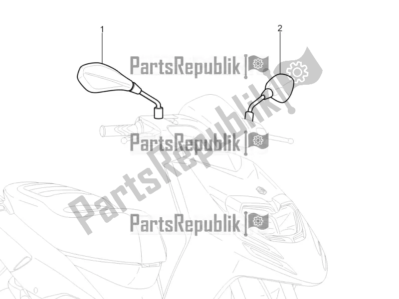 Todas as partes de Espelho (s) De Direção do Piaggio Typhoon 125 4T 2V 2020