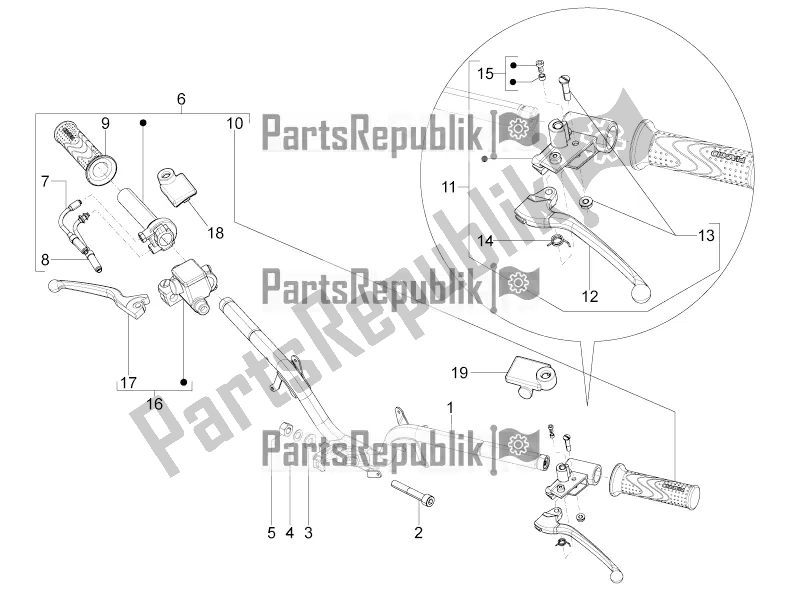 Toutes les pièces pour le Guidon - Master Cil. Du Piaggio Typhoon 125 4T 2V 2020