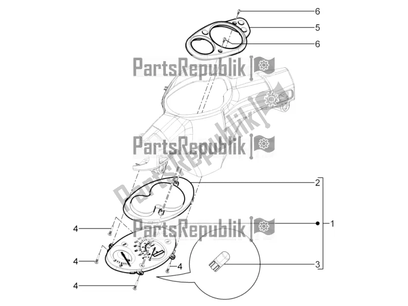 Toutes les pièces pour le Combinaison De Compteurs - Cruscotto du Piaggio Typhoon 125 4T 2V 2020