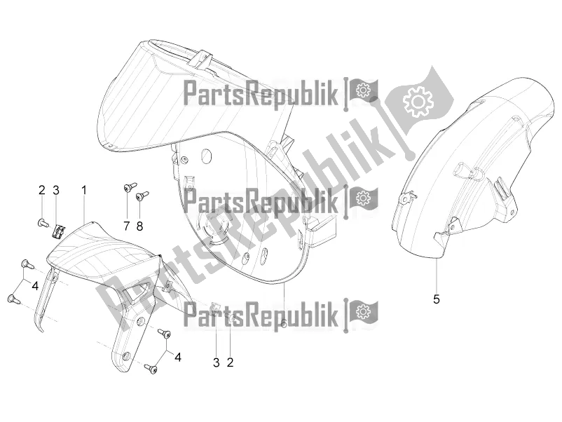 Tutte le parti per il Passaruota - Parafango del Piaggio Typhoon 125 4T 2V 2020