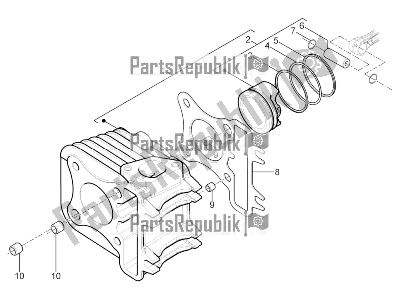 Tutte le parti per il Unità Perno Cilindro Pistone-polso del Piaggio Typhoon 125 4T 2V USA 2016