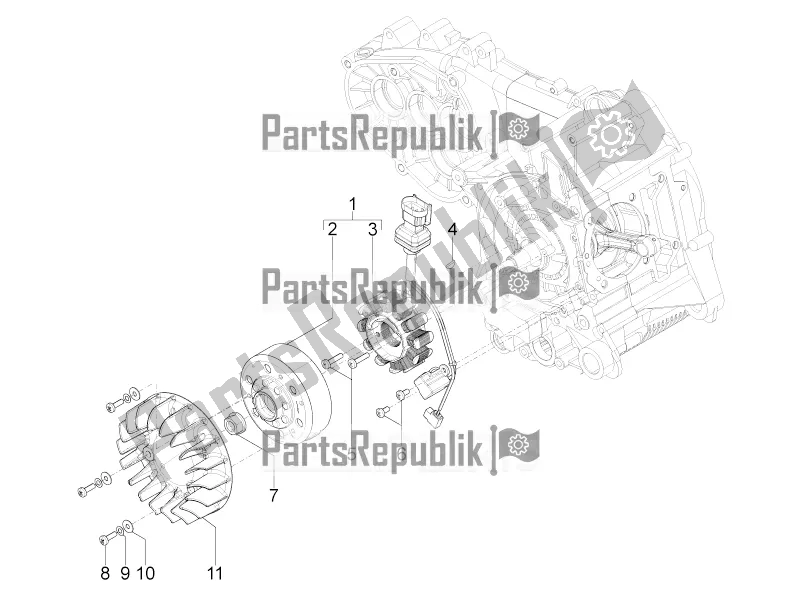 Todas las partes para Volante Magneto de Piaggio Typhoon 125 4T 2V USA 2016