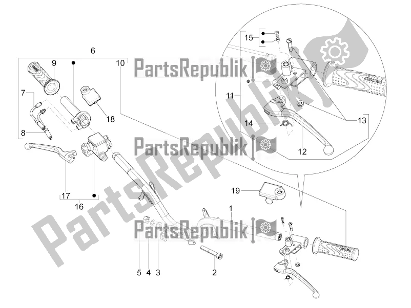 Todas las partes para Manillar - Master Cil. De Piaggio Typhoon 125 4T 2V USA 2016