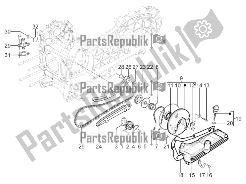 Todas las partes para Bomba De Aceite de Piaggio Typhoon 125 4T 2V USA 2016