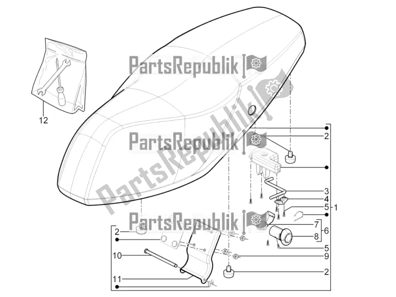 Toutes les pièces pour le Selle / Sièges du Piaggio Typhoon 125 4T 2V USA 2016