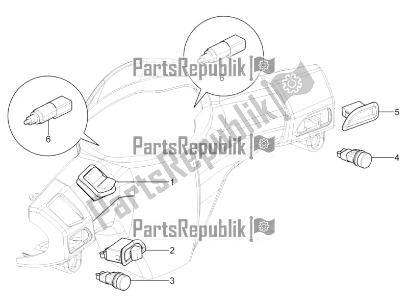 Wszystkie części do Selektory - Prze?? Czniki - Przyciski Piaggio Typhoon 125 4T 2V USA 2016