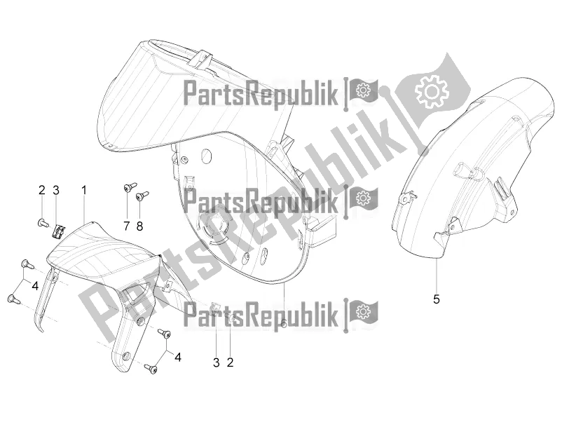 Toutes les pièces pour le Logement De Roue - Garde-boue du Piaggio Typhoon 125 4T 2V USA 2016