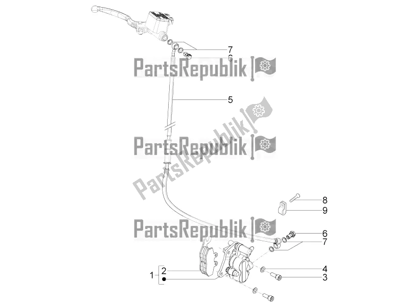 Tutte le parti per il Tubi Dei Freni - Pinze del Piaggio Typhoon 125 4T 2V USA 2017