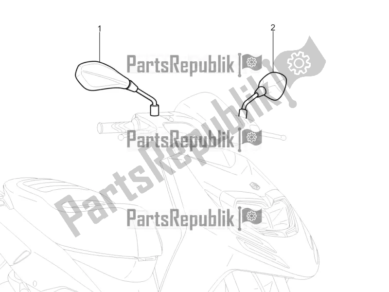 Tutte le parti per il Specchio / I Di Guida del Piaggio Typhoon 125 4T 2V USA 2017