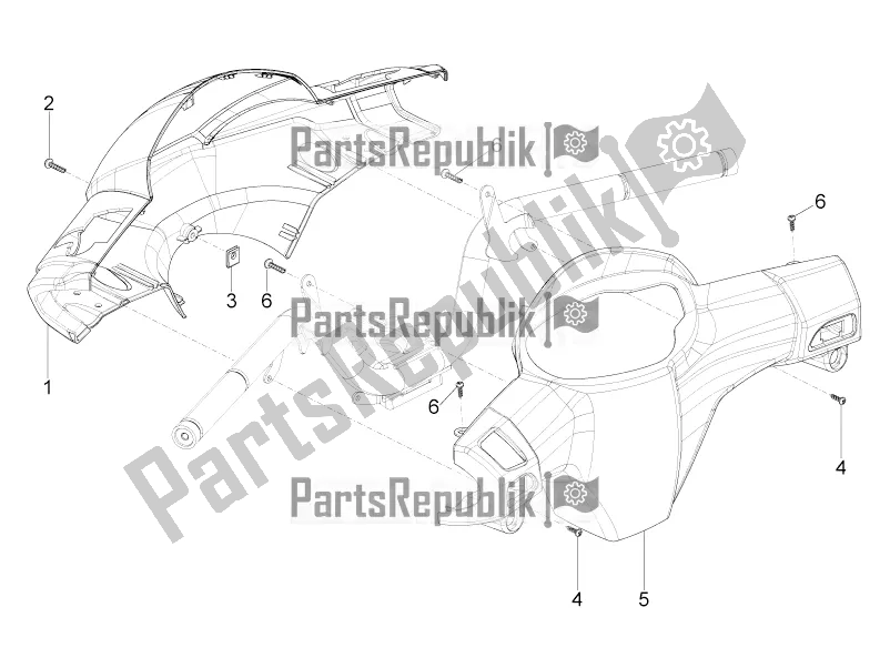 Tutte le parti per il Coperture Per Manubri del Piaggio Typhoon 125 4T 2V USA 2017