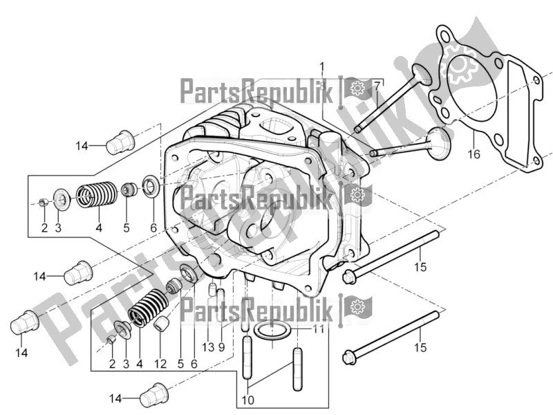 Toutes les pièces pour le Unité De Tête - Valve du Piaggio Typhoon 125 4T 2V USA 2017