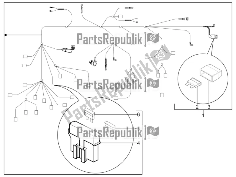 Toutes les pièces pour le Faisceau De Câbles Principal du Piaggio Typhoon 125 4T 2V USA 2017