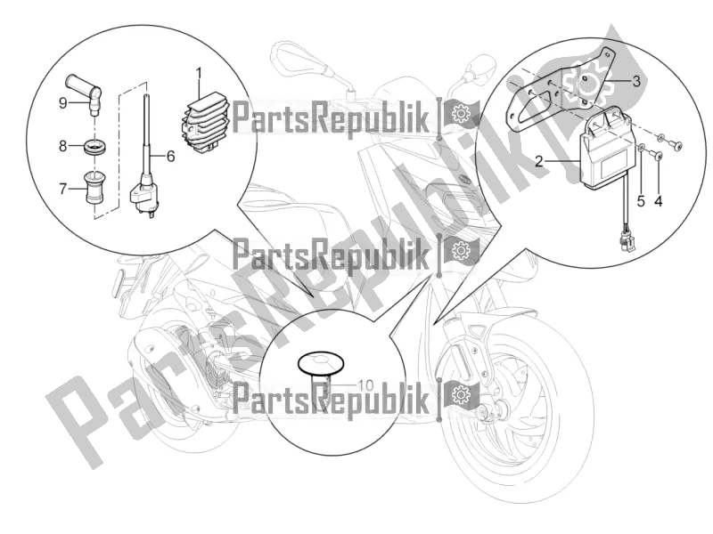 Toutes les pièces pour le Régulateurs De Tension - Unités De Commande électronique (ecu) - H. T. Bobine du Piaggio Typhoon 125 4T 2V USA 2017