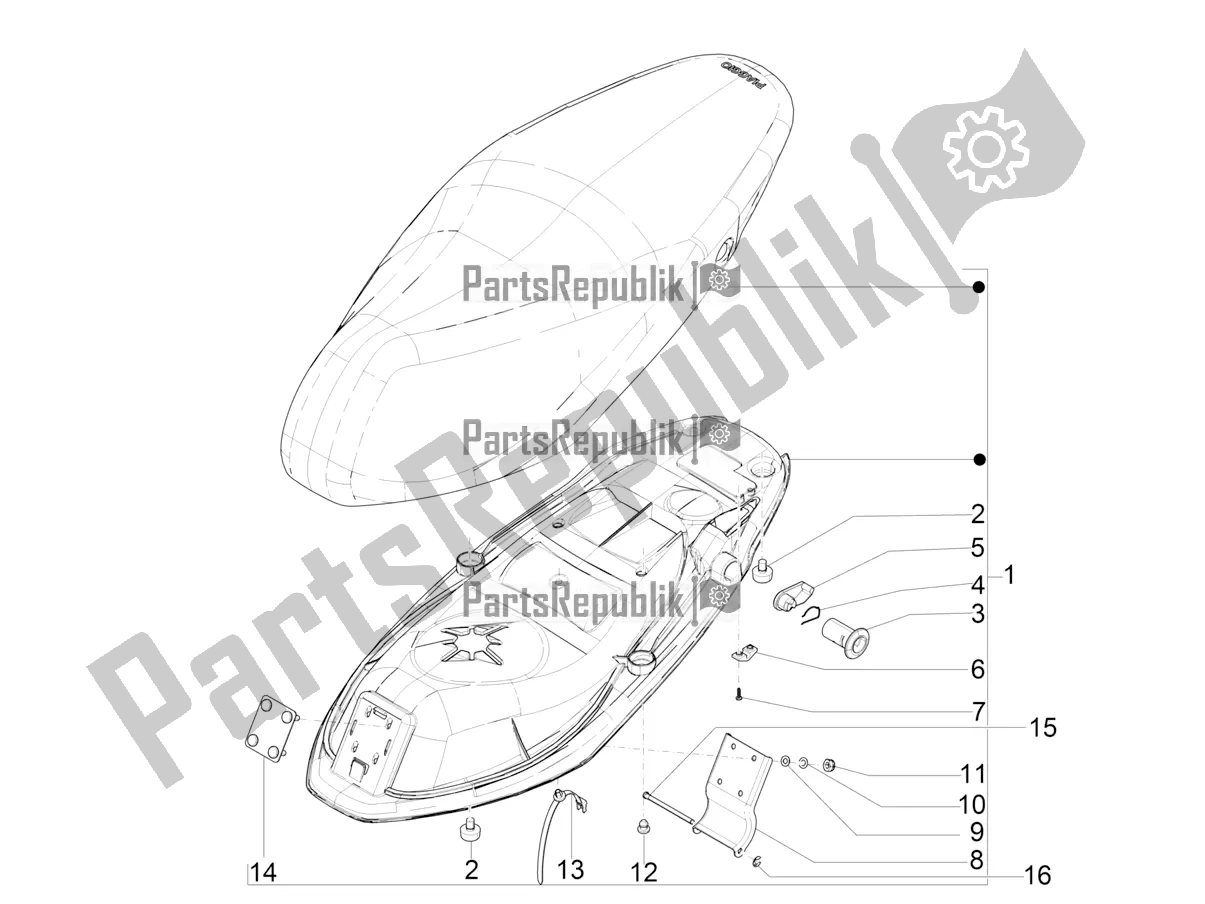 Toutes les pièces pour le Selle / Sièges du Piaggio Typhoon 50 2T 2018