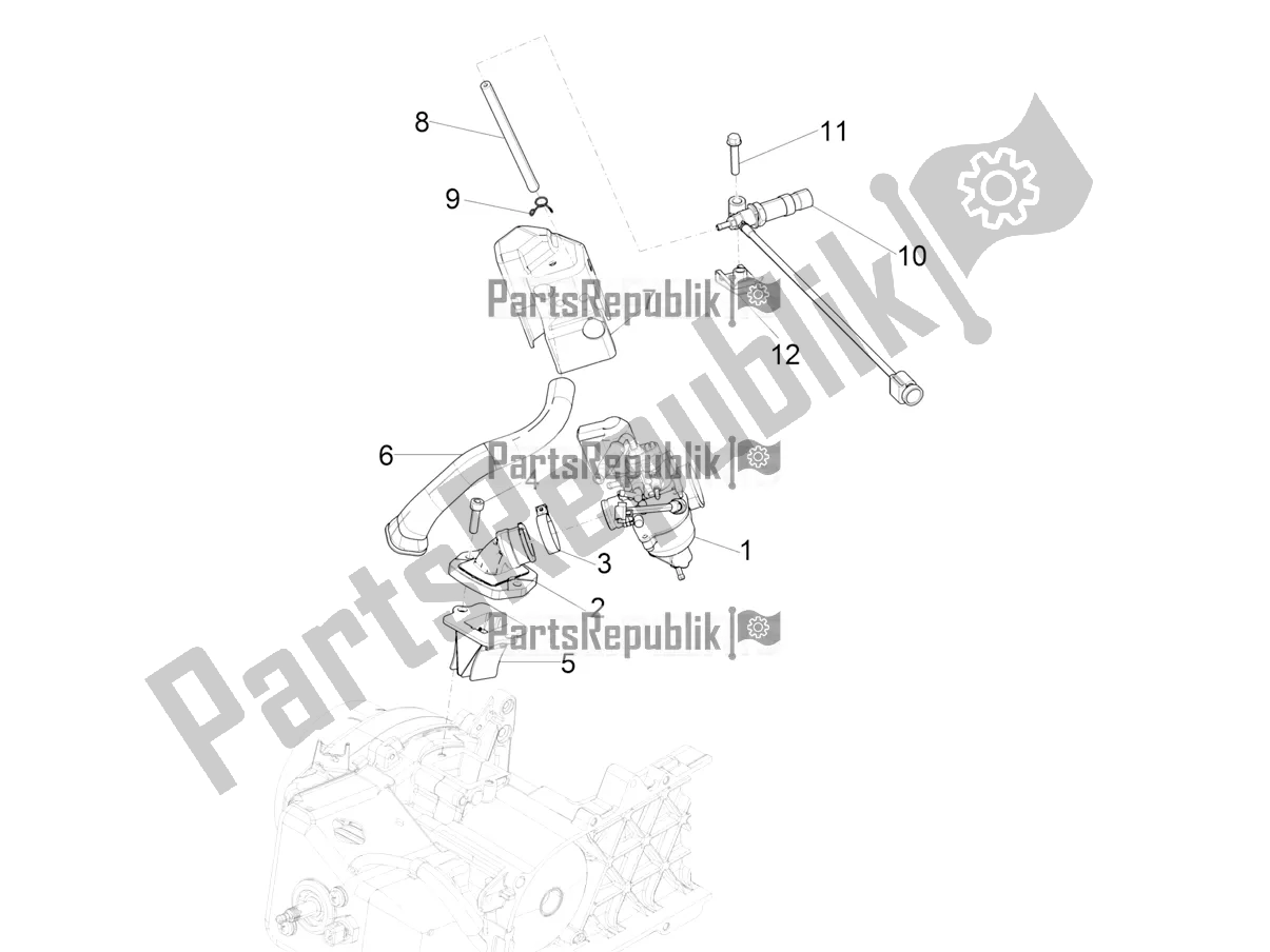Toutes les pièces pour le Carburateur, Montage - Tuyau Union du Piaggio Typhoon 50 2T 2019
