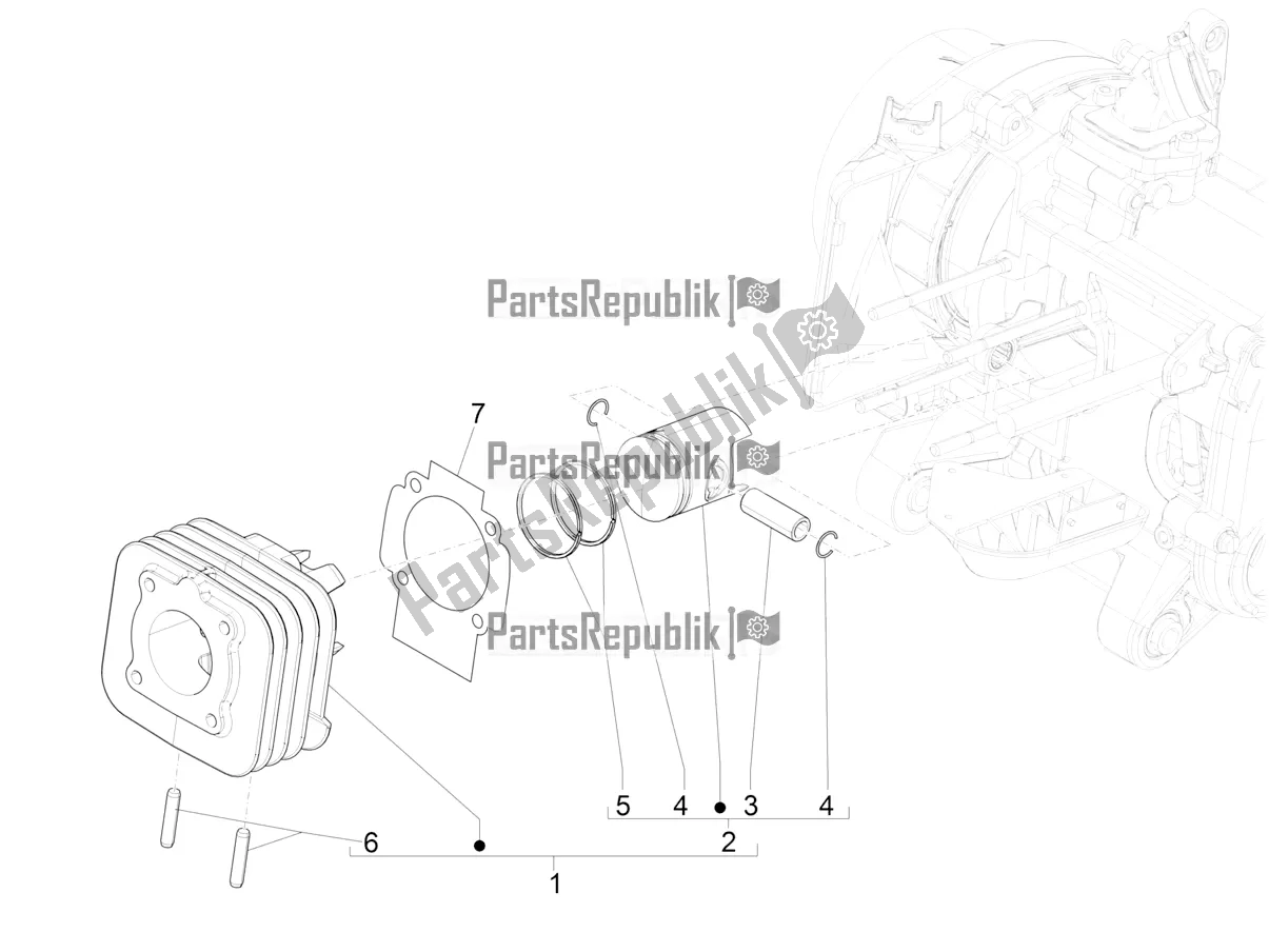 Toutes les pièces pour le Unité Cylindre-piston-axe De Poignet du Piaggio Typhoon 50 2T 2019