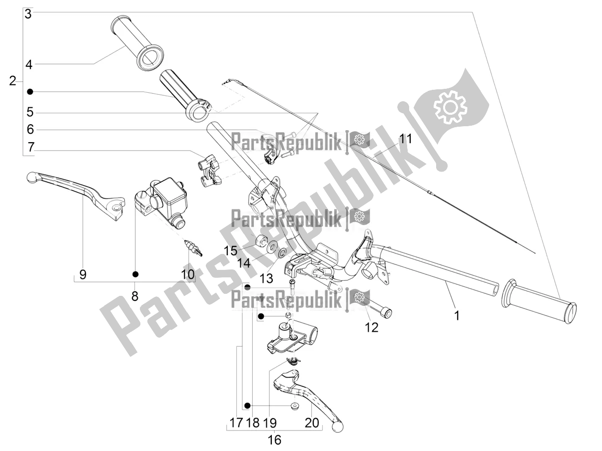 Toutes les pièces pour le Guidon - Master Cil. Du Piaggio Typhoon 50 2T 2019