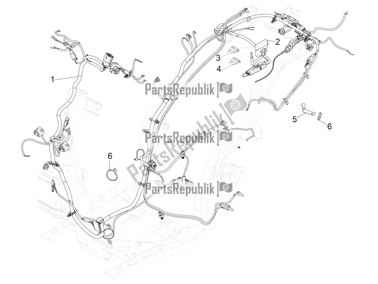 Toutes les pièces pour le Faisceau De Câbles Principal du Piaggio Typhoon 50 2T 2019