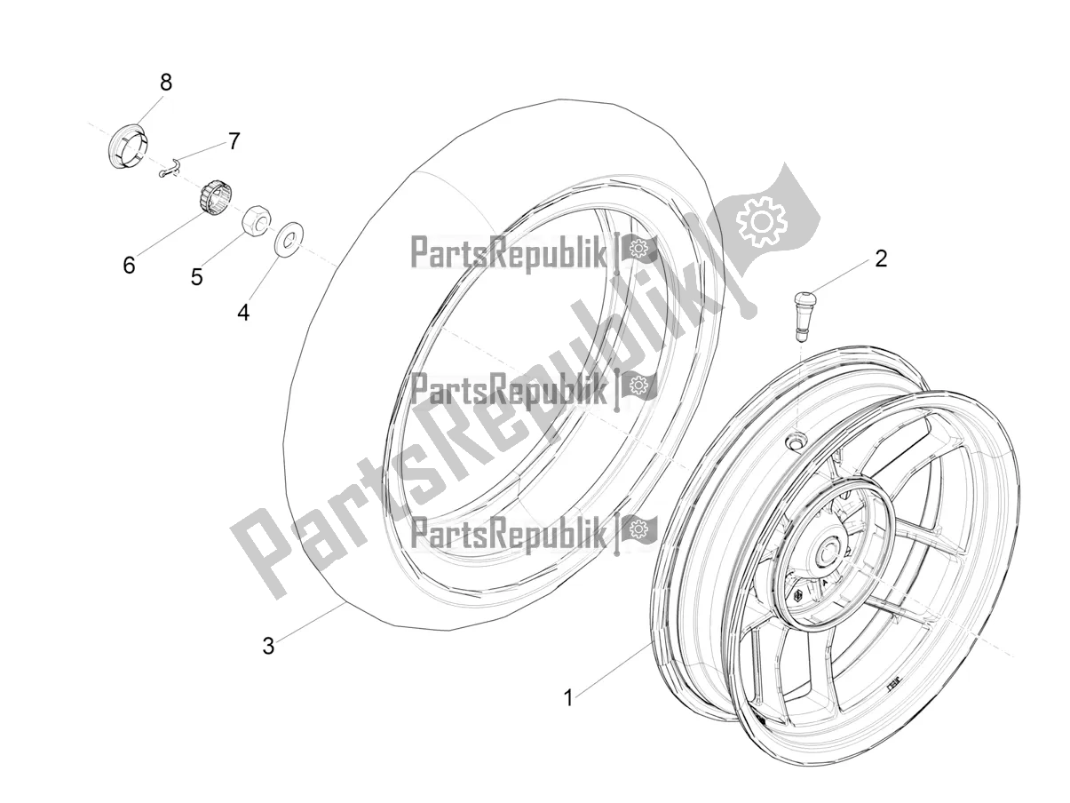 Toutes les pièces pour le Roue Arrière du Piaggio Typhoon 50 2T 2019