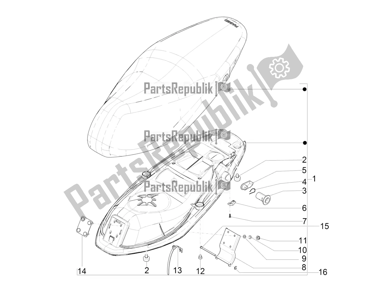 Tutte le parti per il Sella / Sedili del Piaggio Typhoon 50 2T 2019