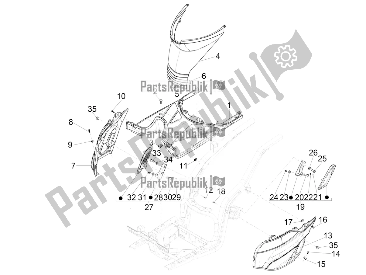 Wszystkie części do ? Rodkowa Os? Ona - Podnó? Ki Piaggio Typhoon 50 2T 2020