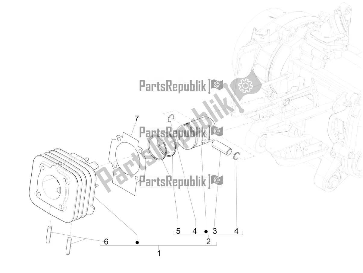 Tutte le parti per il Unità Perno Cilindro Pistone-polso del Piaggio Typhoon 50 2T 2020