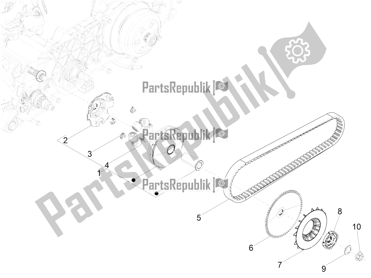 Tutte le parti per il Puleggia Motrice del Piaggio Typhoon 50 2T 2020