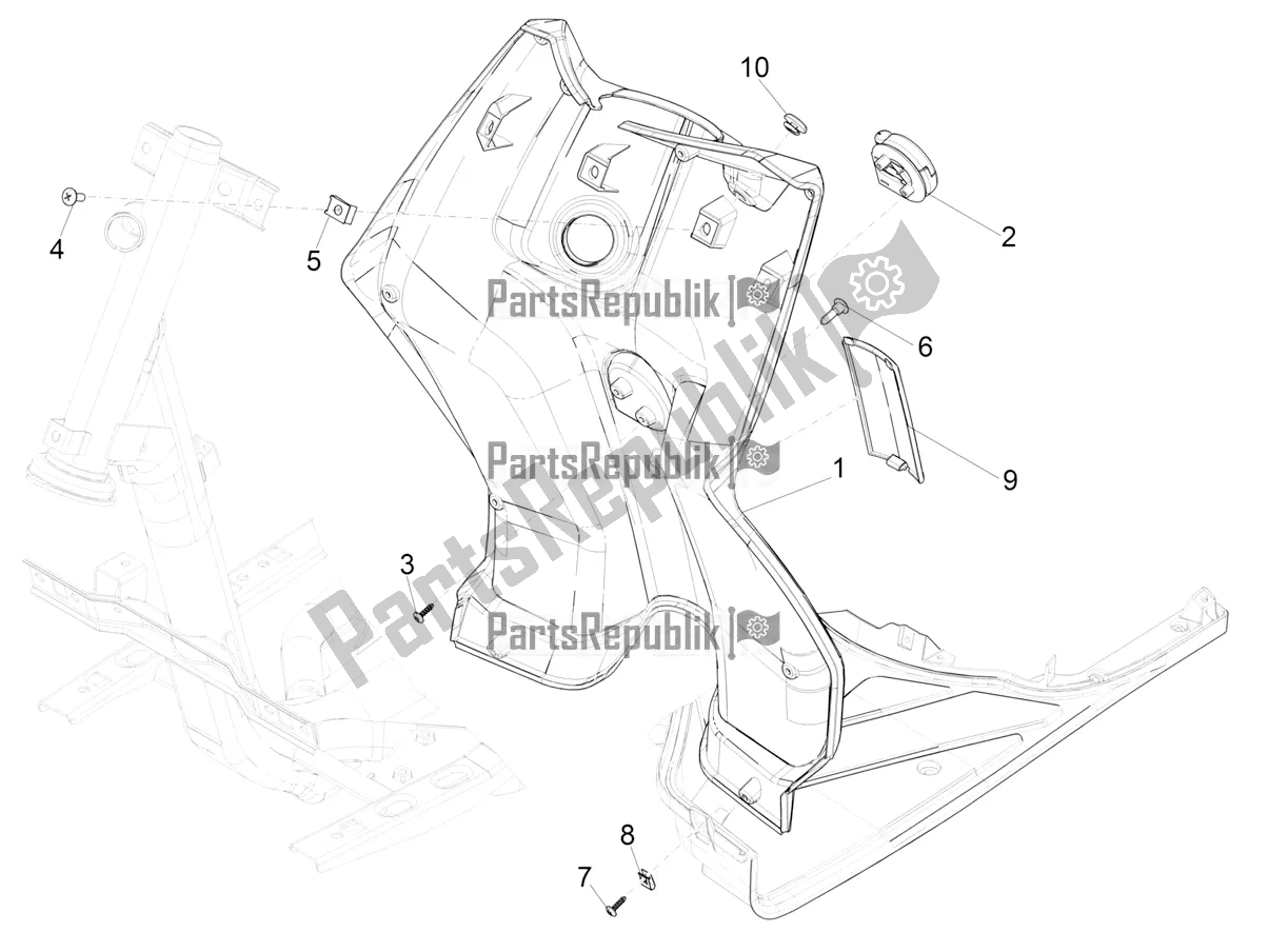 Todas las partes para Guantera Frontal - Panel De Rodilleras de Piaggio Typhoon 50 2T 2020