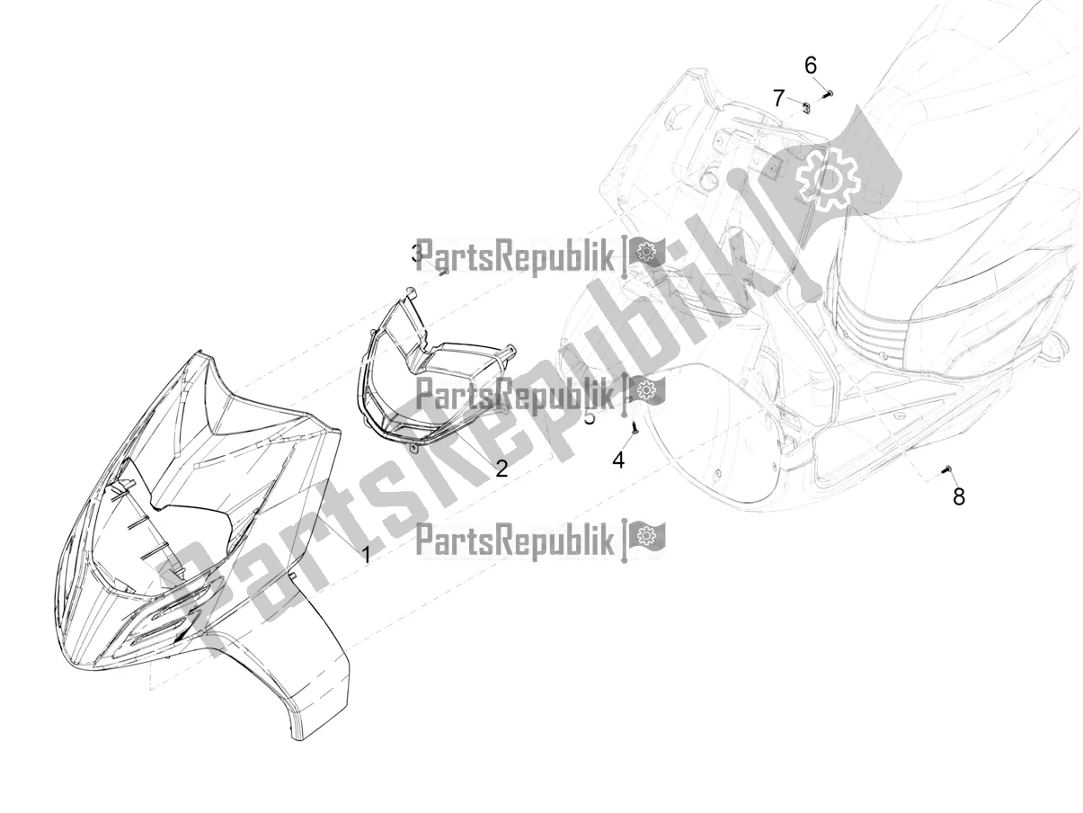 Todas las partes para Escudo Delantero de Piaggio Typhoon 50 2T 2020