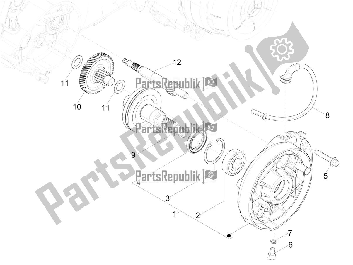 All parts for the Reduction Unit of the Piaggio Typhoon 50 2T 2020