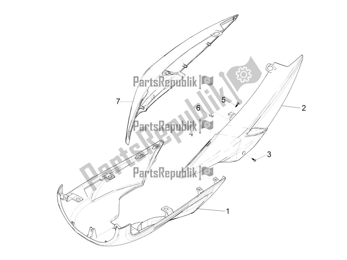 Todas las partes para Cubierta Lateral - Alerón de Piaggio Typhoon 50 2T 2020