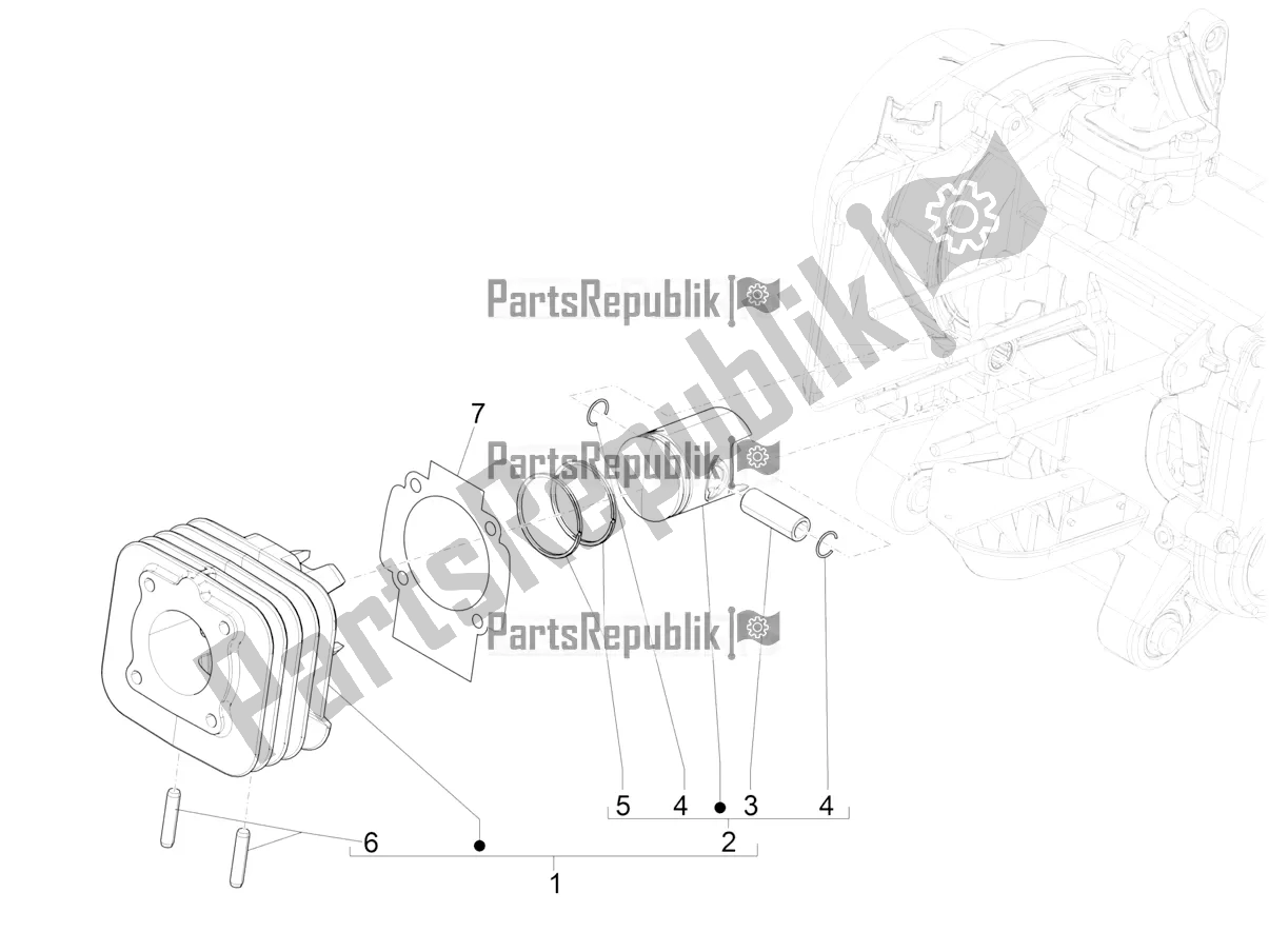 Toutes les pièces pour le Unité Cylindre-piston-axe De Poignet du Piaggio Typhoon 50 2T 2021