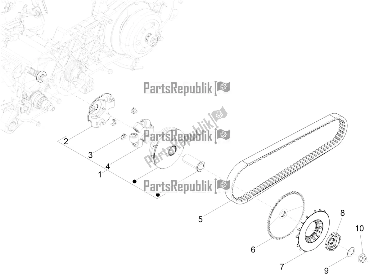 Todas las partes para Polea Motriz de Piaggio Typhoon 50 2T 2021