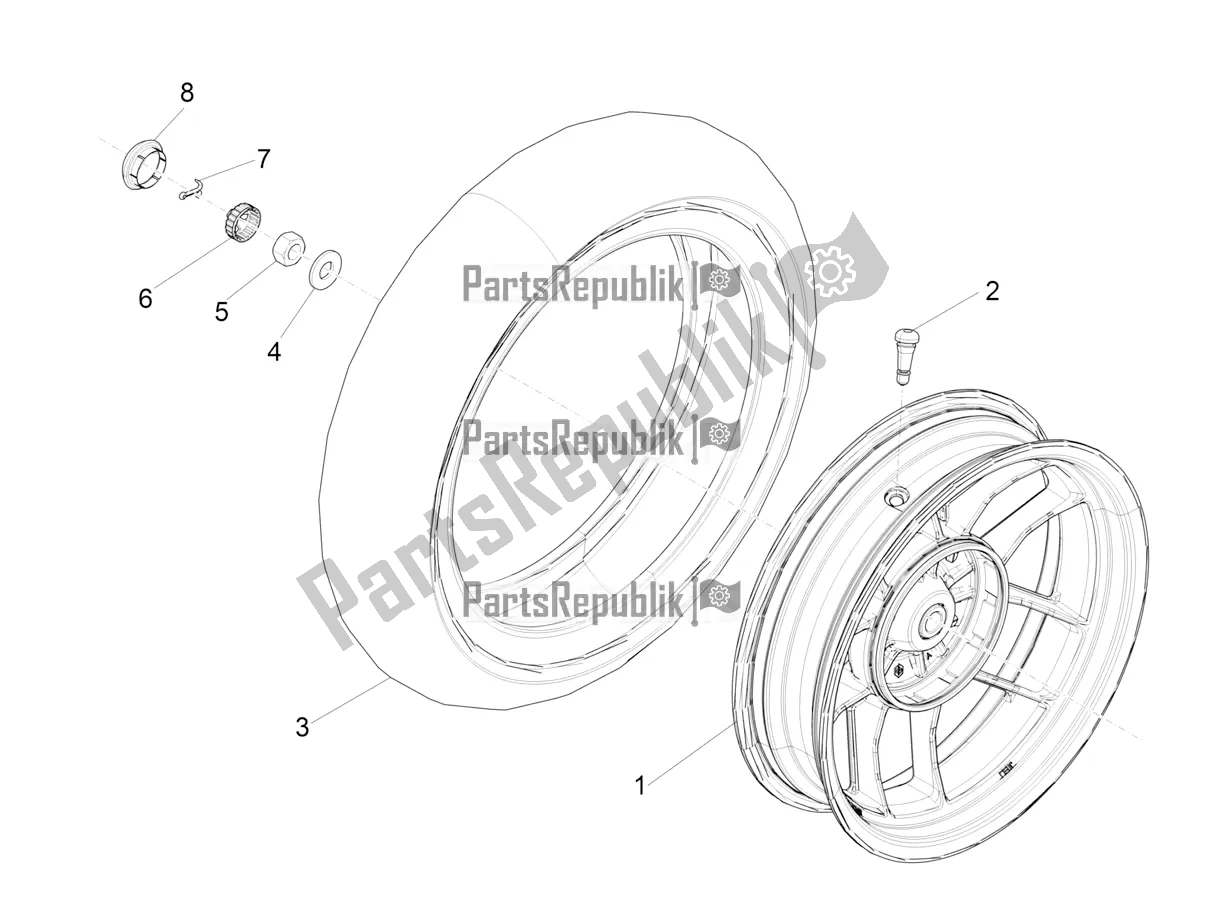 Toutes les pièces pour le Roue Arrière du Piaggio Typhoon 50 2T 2021