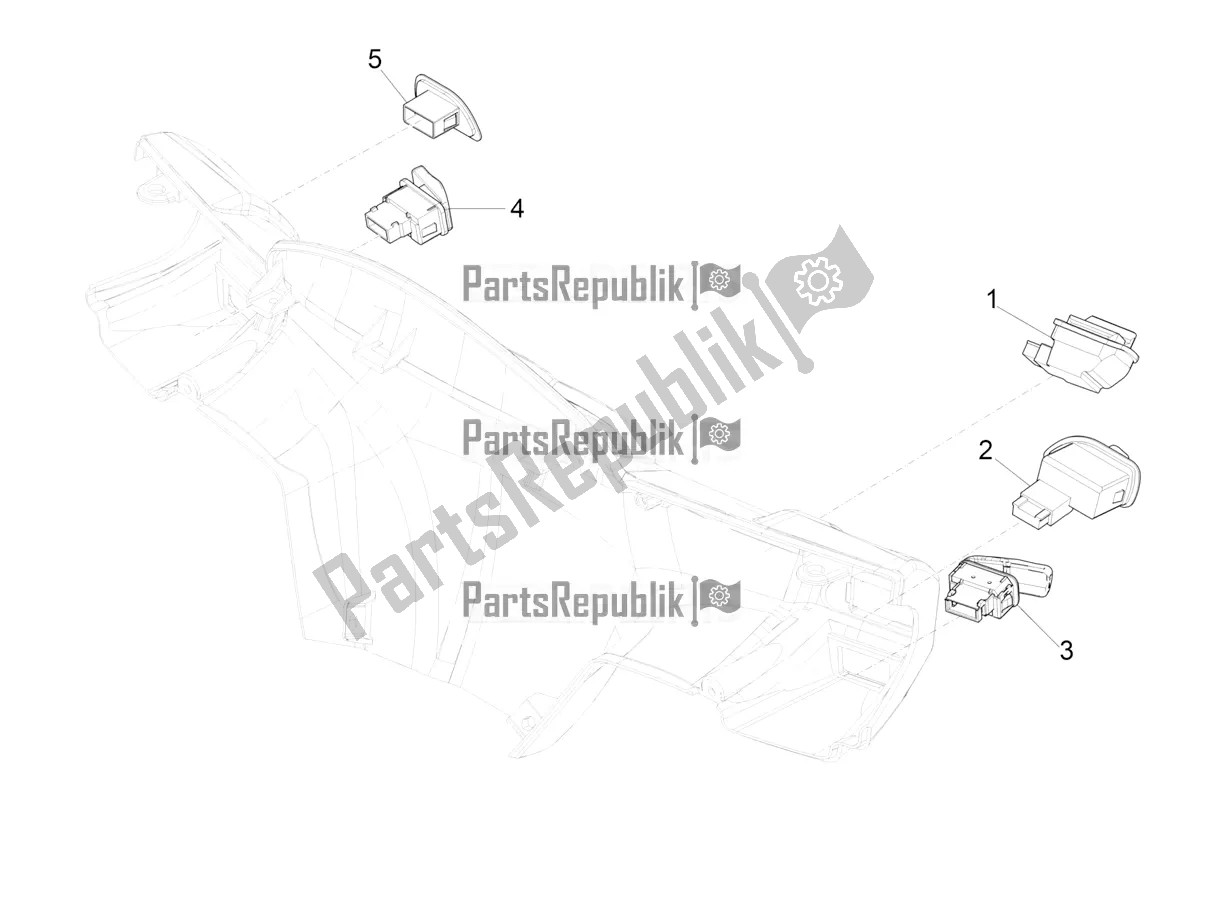 All parts for the Selectors - Switches - Buttons of the Piaggio Typhoon 50 2T 2021