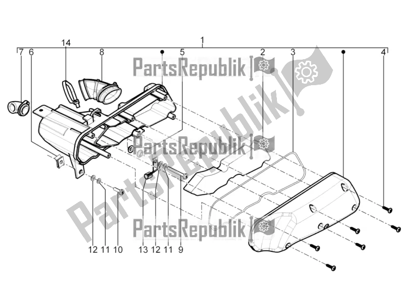 Todas las partes para Filtro De Aire de Piaggio Typhoon 50 2T Lbmc 501 2016