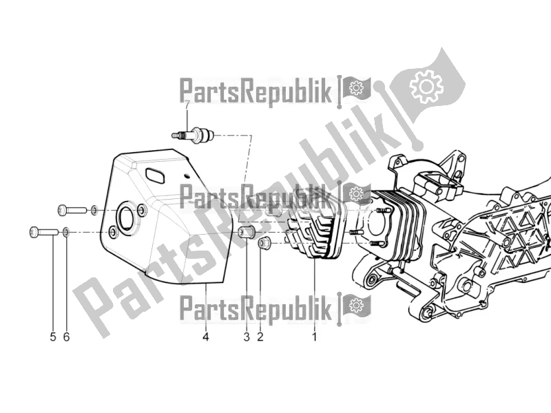 Toutes les pièces pour le Le Couvre-culasse du Piaggio Typhoon 50 2T Lbmc 501 2016