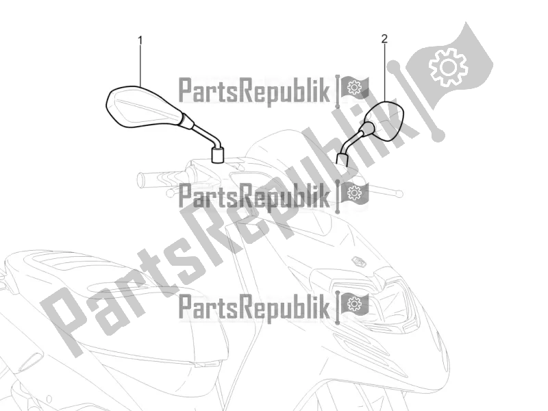 Toutes les pièces pour le Miroir (s) De Conduite du Piaggio Typhoon 50 2T Lbmc 501 2016