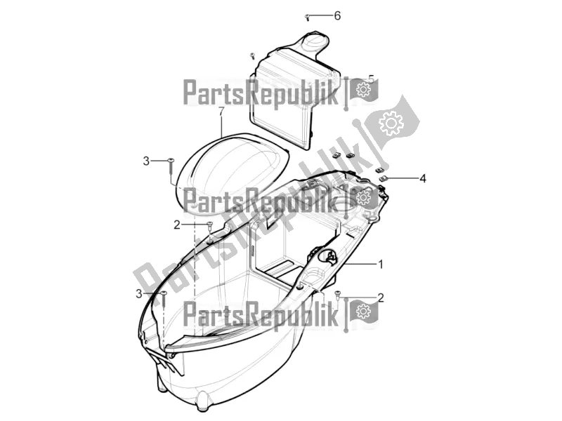 All parts for the Helmet Huosing - Undersaddle of the Piaggio Typhoon 50 2T Lbmc 501 2016