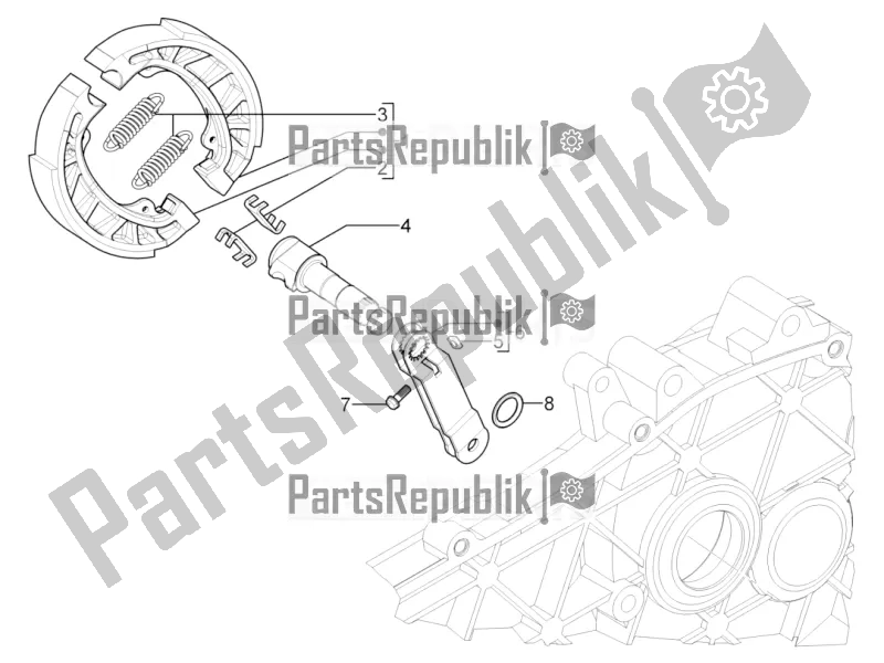 Alle onderdelen voor de Achterrem - Remklauw van de Piaggio Typhoon 50 2T Lbmc 501 2016
