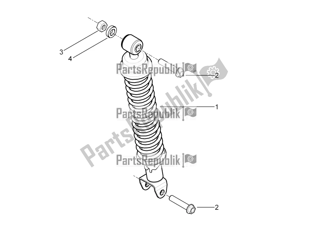 Alle onderdelen voor de Achtervering - Schokdemper / S van de Piaggio Typhoon 50 2T Lbmc 501 2016