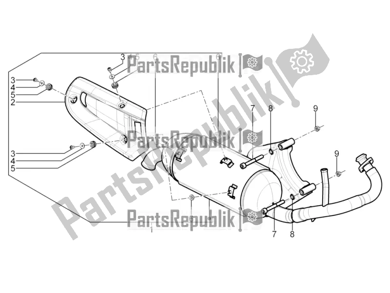 Toutes les pièces pour le Silencieux du Piaggio Typhoon 50 2T Lbmc 501 2016