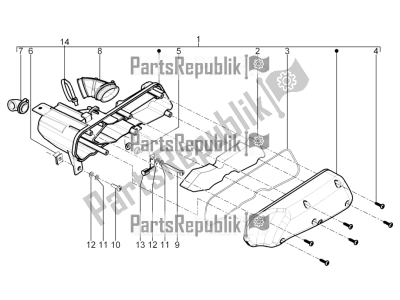 Todas las partes para Filtro De Aire de Piaggio Typhoon 50 2T Lbmc 501 2017
