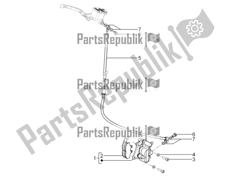 Todas las partes para Tubos De Frenos - Pinzas de Piaggio Typhoon 50 2T Lbmc 501 2017