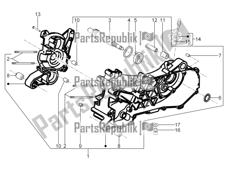 Toutes les pièces pour le Carter du Piaggio Typhoon 50 2T Lbmc 501 2017